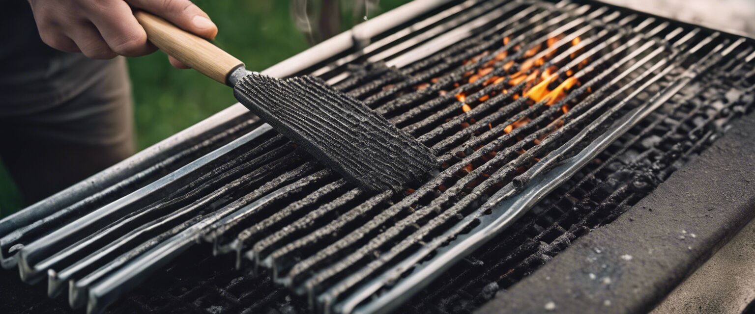 Cleaning grill grates with a brush