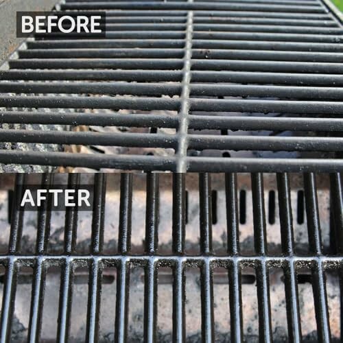 Comparison of a grill before and after cleaning