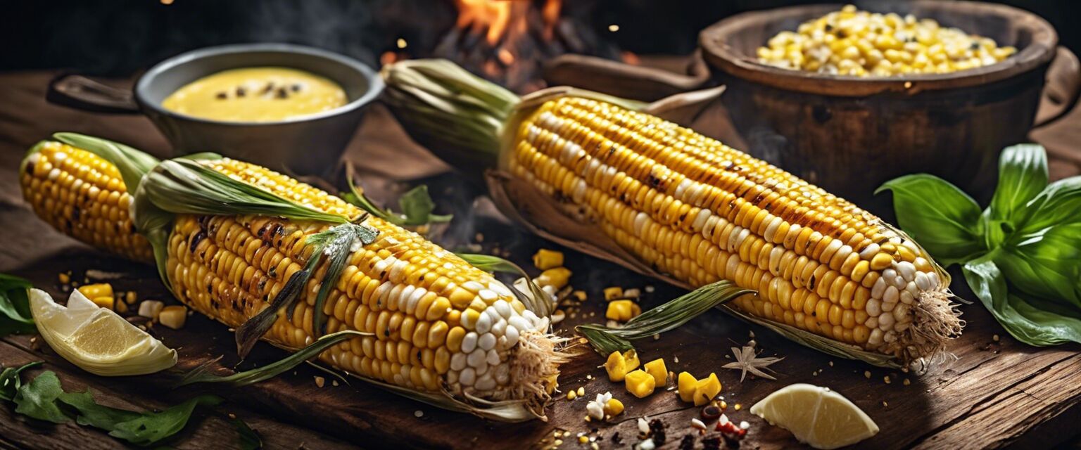 Grilled corn on the cob